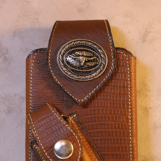 Bull Emblem Phone & Knife Holster