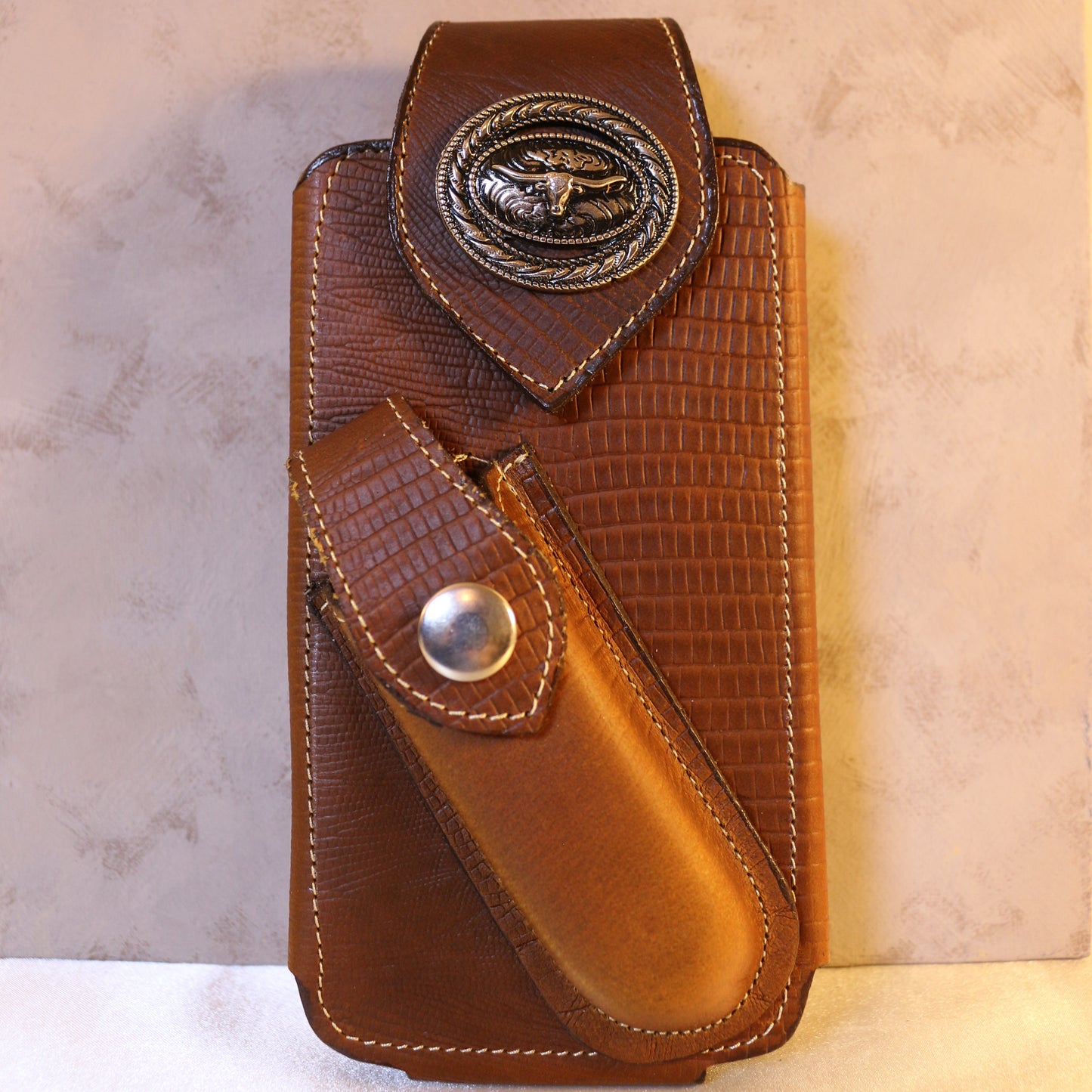 Bull Emblem Phone & Knife Holster